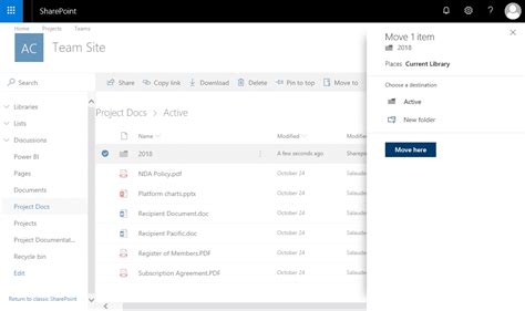 how to move folders in sharepoint 2016|Moving a sub.